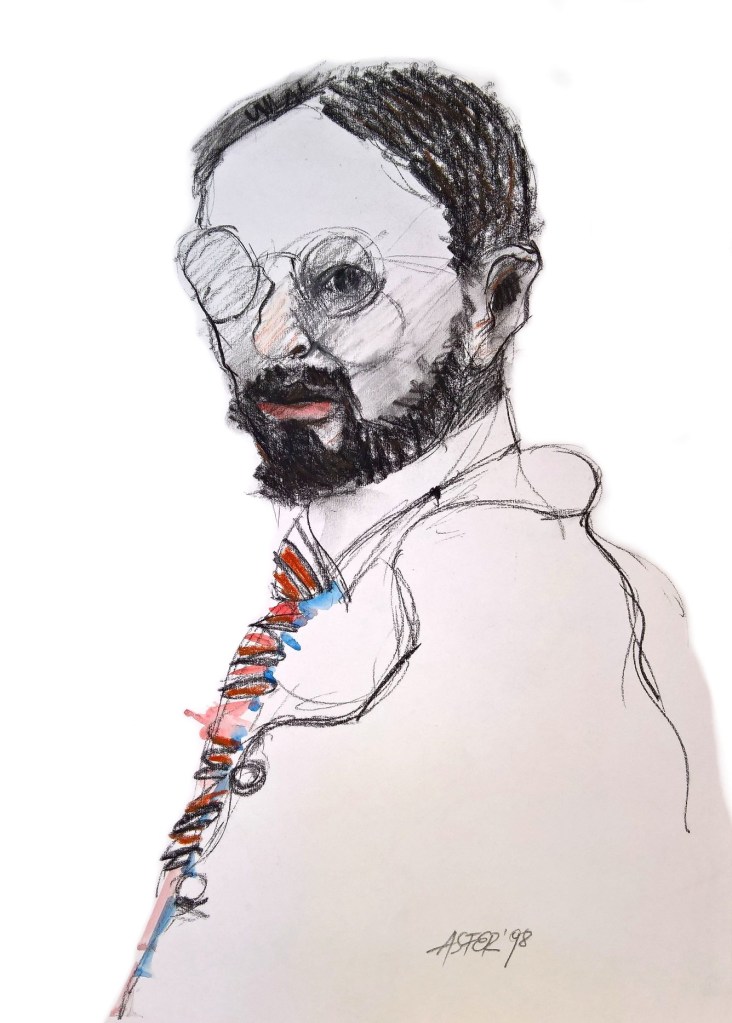 Retrato de Henri - Grafito, acuarela y carbonilla - 50x70 cm - 1998