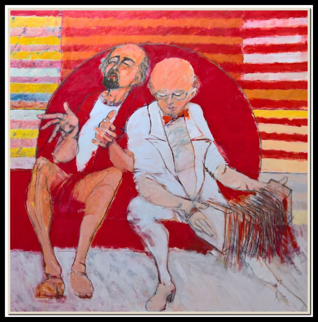 Amigos de bandoneón - 150x150 cm -  acrílico s/lienzo pegado en madera - 2018 